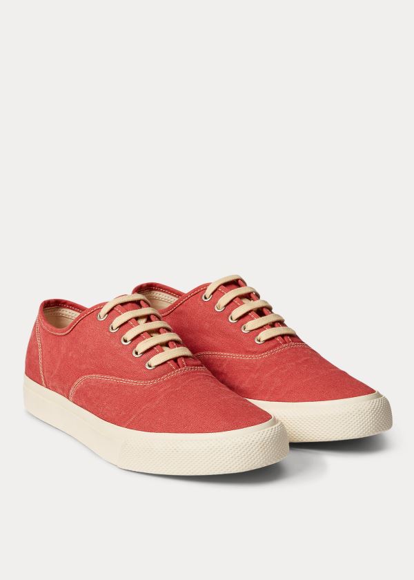 Zapatillas Ralph Lauren Mujer Rojos - New Norfolk Canvas - JNMCG1754